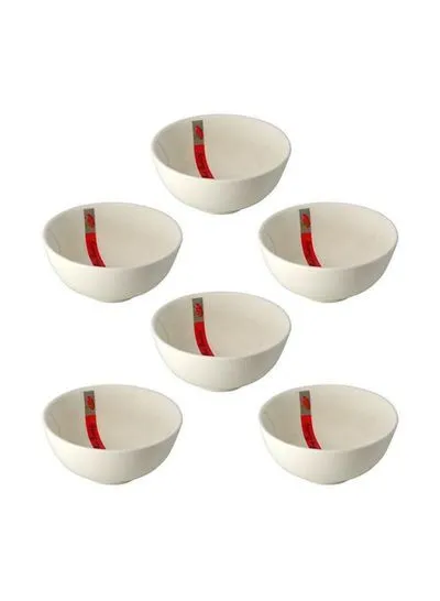 طقم أوعية مكون من6Piece قطع أبيض أحمر  55 بوصة