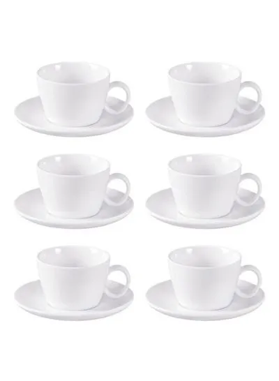 طقم أكواب وصحون من 12 قطعة أبيض  35x20x9 سم