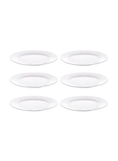 طقم أطباق عشاء من 6 قطع أبيض  6x10 بوصة
