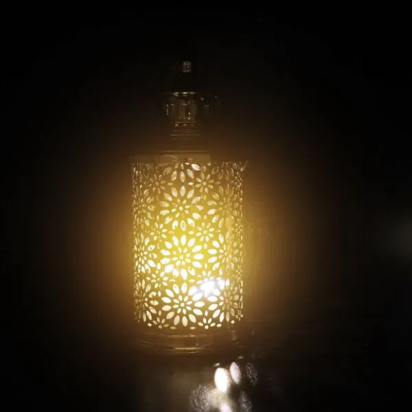 فانوس رمضان جوردن استيل لون ذهبي دائري باضاءة LED