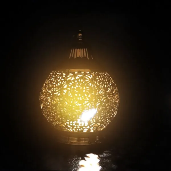 فانوس رمضان كارين استيل لون ذهبي باضاءه LED صوت