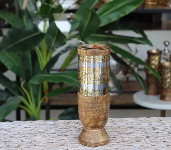 مبخرة اندلوسية نقش فلور وسط - بني