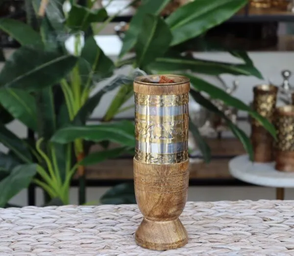 مبخرة اندلوسية نقش فلور كبيرة - بني