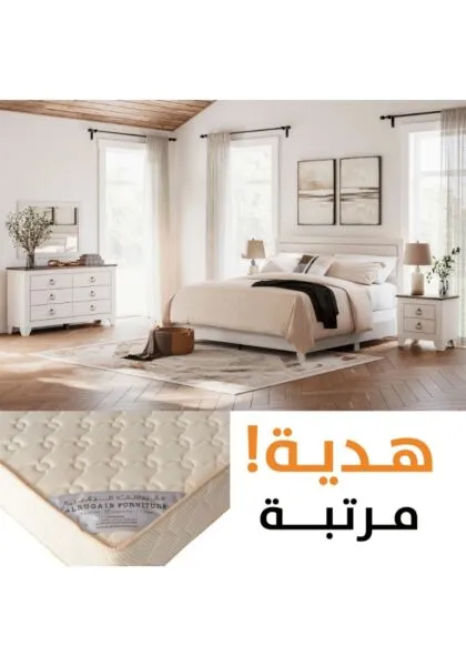 طقم غرفة نوم لاجماير كينغ 8 قطع 203X193 سم مع مرتبة