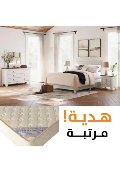 طقم غرفة نوم لاجماير كوين 7 قطع 152X203 سم مع مرتبة