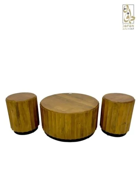 طقم طاولة قهوة خشب هندي