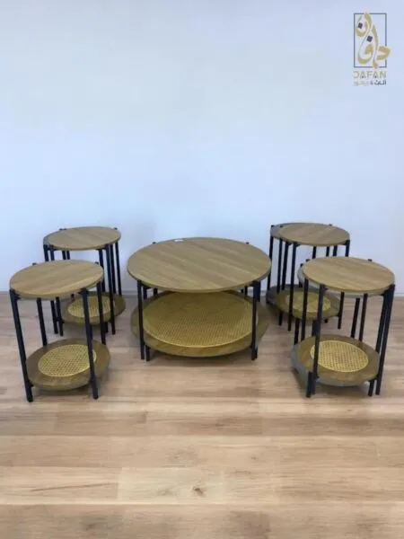طقم طاولات قهوة لون بني