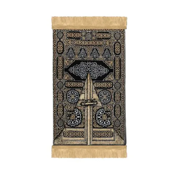 سجادة مبطنة بتصميم يحاكي باب الكعبة المشرفة - 70×110 سم - 8 مل