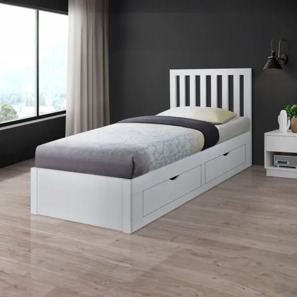 سرير مفرد بـ 4 أدراج من باتارا 90x200 سم