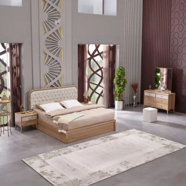 طقم غرفة نوم كينج 6 قطع من لوريتا - 180x200 سم