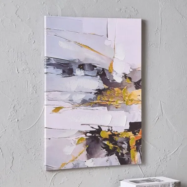 زينة حائط مؤطرة مرسومة يدويًا بطبعات تجريدية من والمر - 50x70 سم