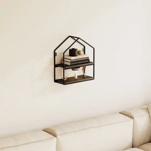 رف معدني طابقين بتصميم خماسي من إيربان - 26x11 سم