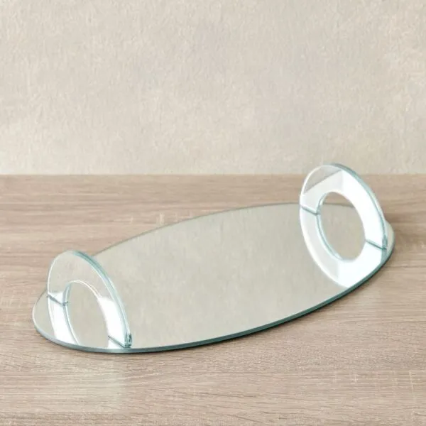 صينية زجاج ديكور شفافة - براير - 36x20x6 سم
