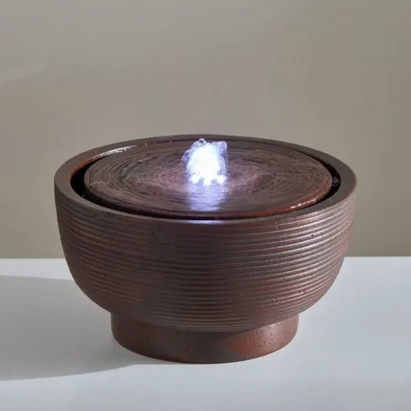 نافورة حجرية عصرية بإضاءة أل إي دي من سيرين - 28x28x15 سم