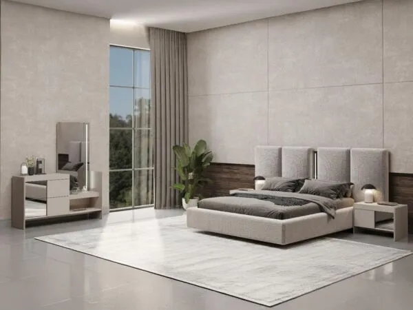 طقم غرفة نوم كينغ 7 قطع نيو برجاما 180x200 سم