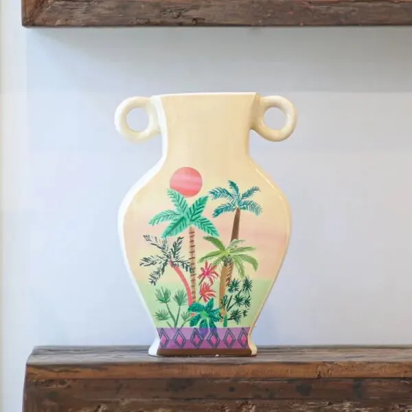 فازة رسم نخل صغيرة - متعدد الالوان